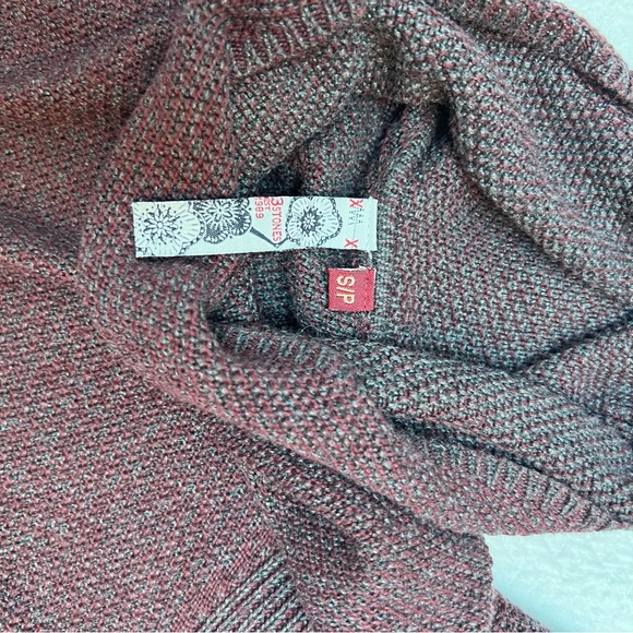 3 Stones Burgundy Long Sleeve Textured Knit Cowl Neck Sweater Size S - Picture 7 of 10